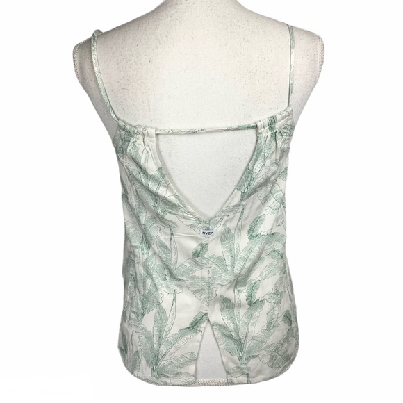 RVCA Tank Top XS Tropical Beach Surf Green White - Picture 6 of 7